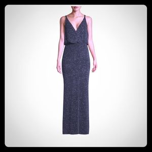 Vince Camino V-Neck Knit Gown, Size 6, Black